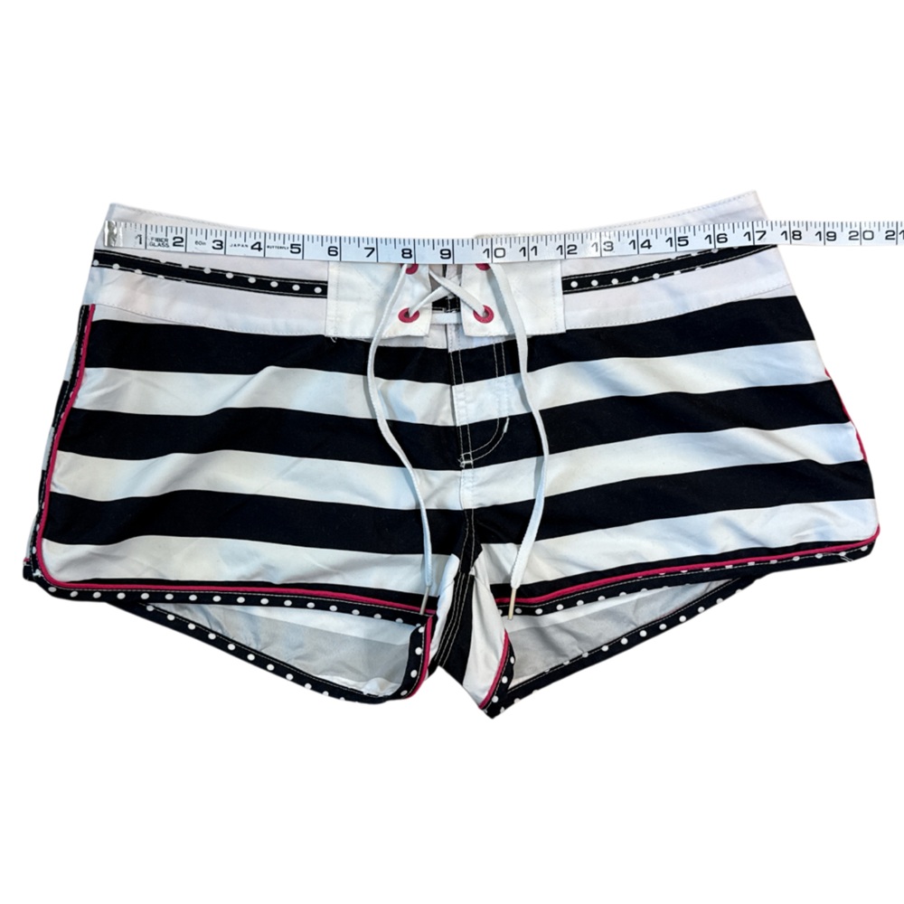 Y2K Aeropostale Black and White Striped Swim Trunks Women’s Large - Picture 6 of 9